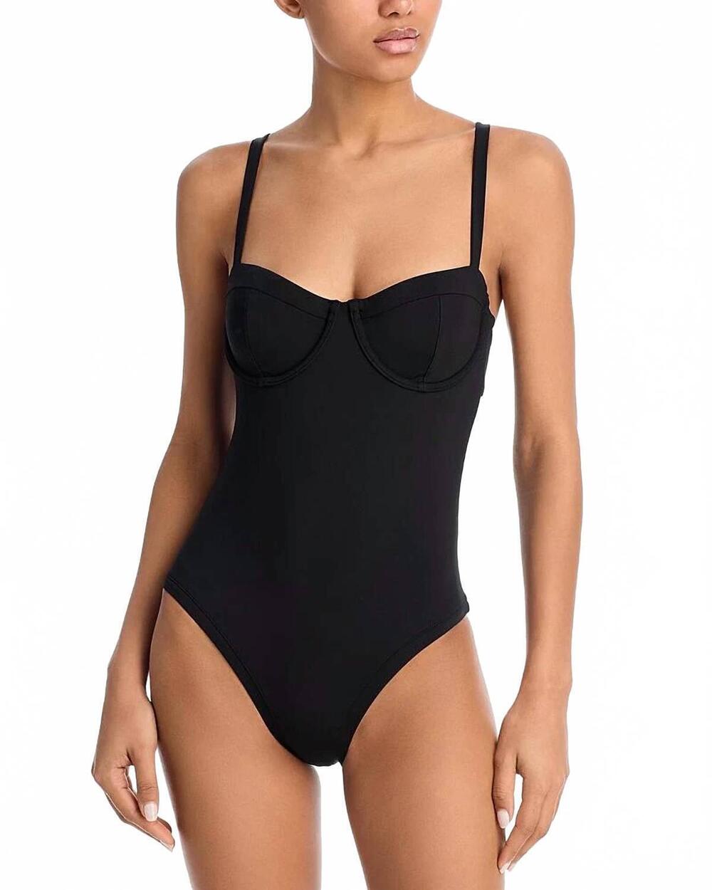 NEW AQUA underwire one piece swimsuit in black